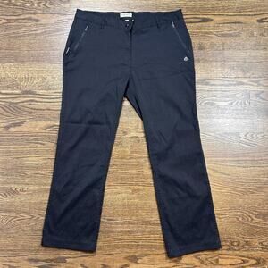 Craghoppers Pants Womens 12 Short Black Hiking Travel Straight Leg Zip Pockets
